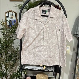 Dockers Men's Pink Floral Casual Shirt size xl